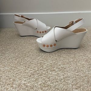 white marc fisher wedges